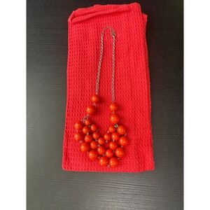Woman's Orange Bubble Statement Necklace Great condition